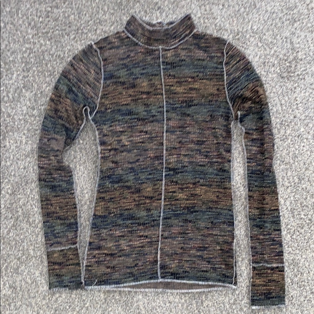 Gilded Intent Brown and Green Turtle Neck Sweater